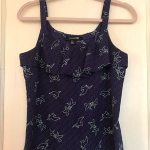 Forever 21 navy flowy top size s